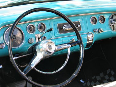 Old classic car dashboard clipart