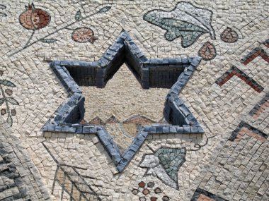 Star of David in mosaic - Judaism clipart