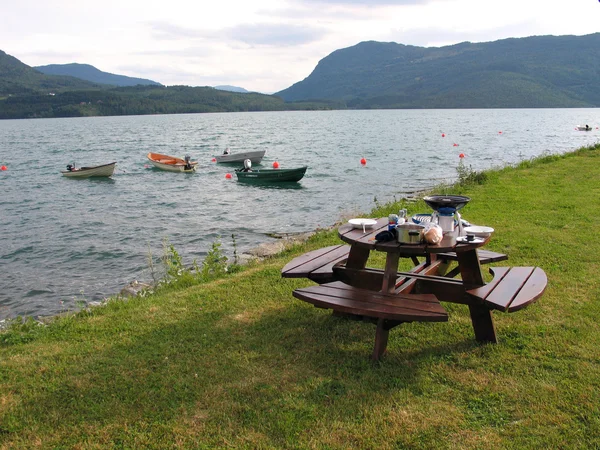 Dinlenmeye ayırdığınız göl - piknik — Stok fotoğraf