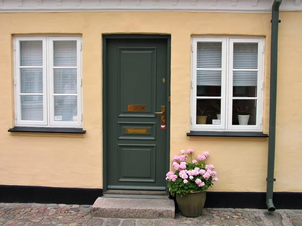 Belépés-hoz egy vidéki ház, Dánia — Stock Fotó