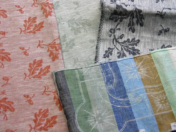 Colorful textile background - flax linen fabrics — Stock Photo, Image