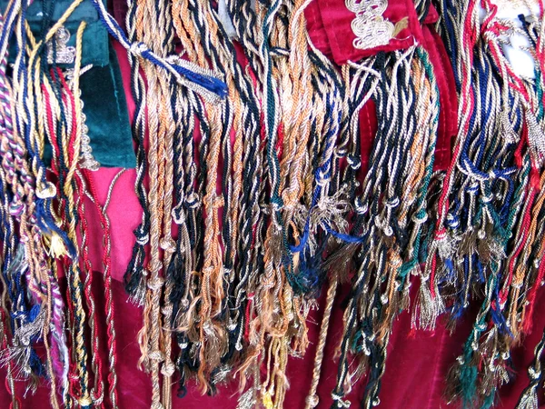 Prachtige kleurrijke draden - textiel abstract — Stockfoto