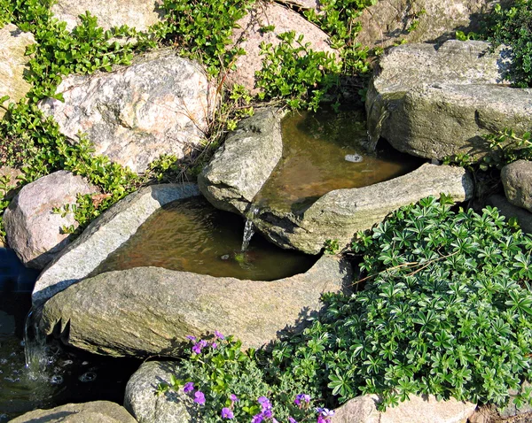 stock image Beautiful home garden waterfall