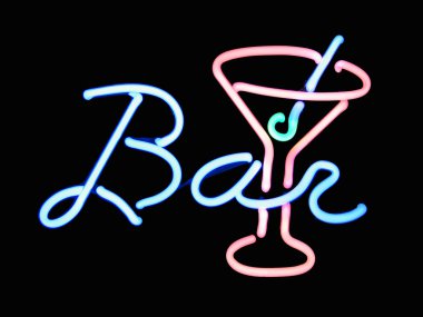 Neon işareti kokteyl bar