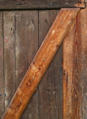 Close-up image of ancient rustic wooden door clipart