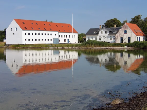 Herrenhaus großes Bauernhaus funen Dänemark — Stockfoto