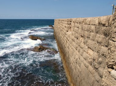 Sea wall Acre Akko Israel clipart