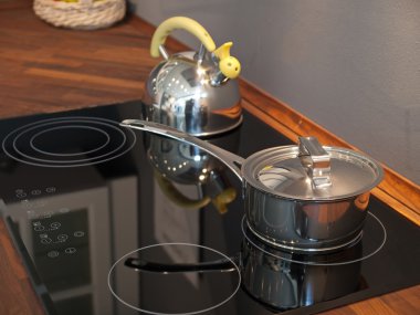 Modern kitchen ceramic stove clipart