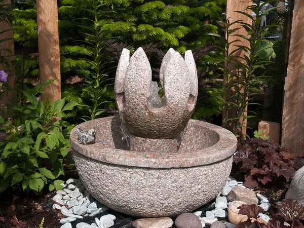 Huis tuin graniet marmer waterval vijver — Stockfoto