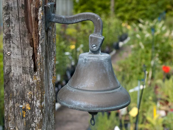 Beautiful hanging garden copper bell — Stock Photo, Image