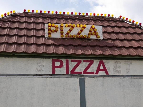 Pizza pizzerie znamení — Stock fotografie