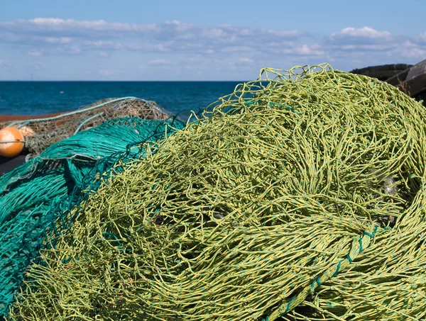 Filets de pêche colorés - océan backround — Photo