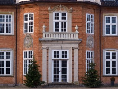 Details of a big beautiful mansion house estate Denmark clipart