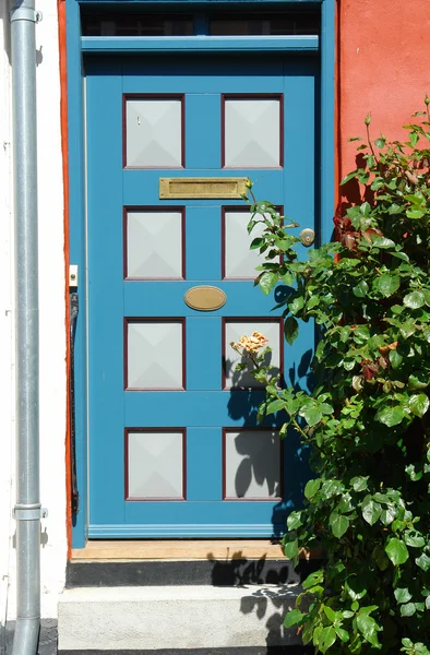 밝은 색상 전통적인 그려진된 나무로 되는 문 — 스톡 사진