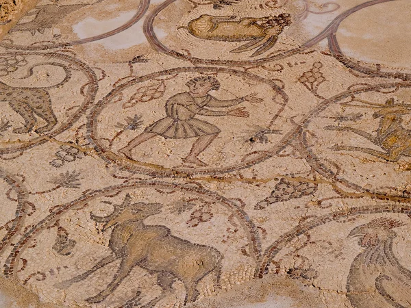 Vecchio pavimento a mosaico romano — Foto Stock