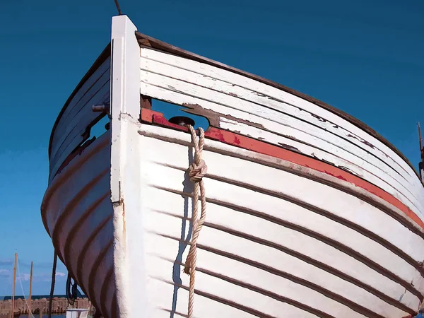 Prow of a wooden boat digital art — Stock Photo, Image