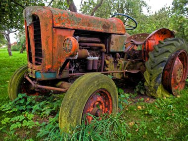 eski vintage traktör dijital sanat
