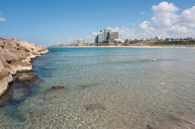 Beach in Herzliya Israel clipart