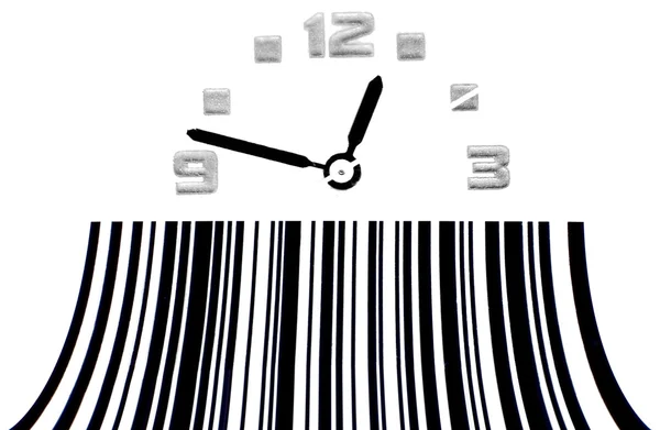 Element kodu kreskowego i streszczenie zegarek — Zdjęcie stockowe