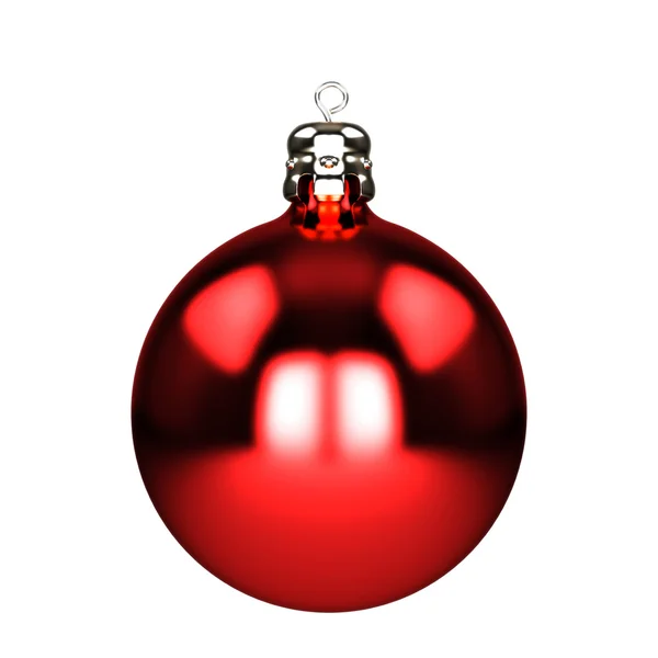 빨간 크리스마스 장식 흰색 절연 — 스톡 사진