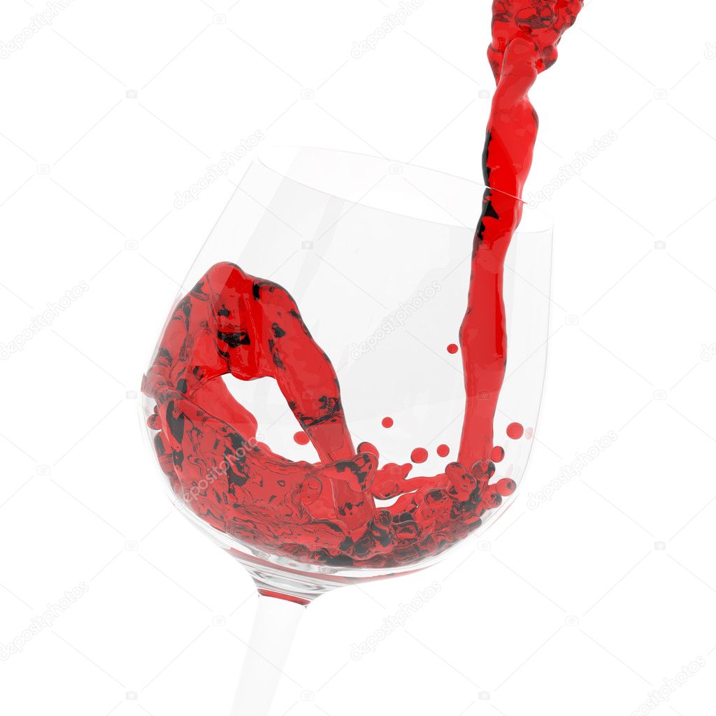 Red wine pouring