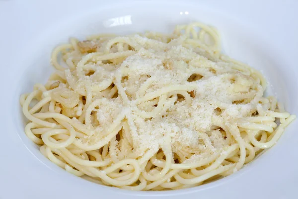 Spaghetti aglio olio Stockafbeelding