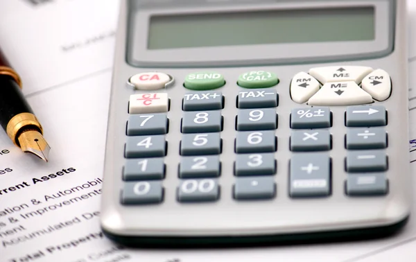 Kalkulator finansowy — Zdjęcie stockowe