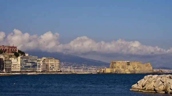 stock image Castel dell'Ovo seen from mergellina