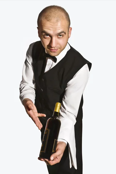 Kelner oferuje wina czerwonego Zdjęcia Stockowe bez tantiem