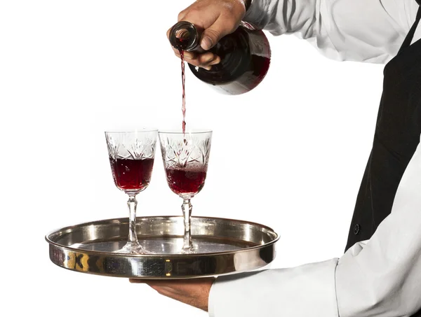ワインのグラスを注ぐ ロイヤリティフリーのストック画像