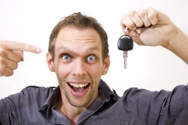 Happy with Car Key clipart