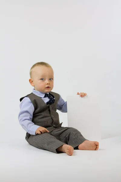 Bebê de negócios no terno — Fotografia de Stock