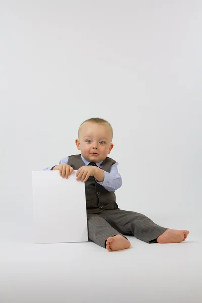 Bebê de negócios no terno — Fotografia de Stock