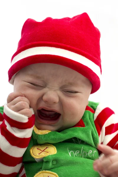 Bebê de Natal infeliz — Fotografia de Stock