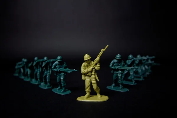 Солдати високої контрастності іграшок крупним планом Стокова Картинка