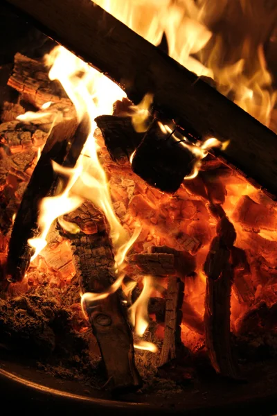 Καύση του ξύλου στην πυρκαγιά Royalty Free Εικόνες Αρχείου