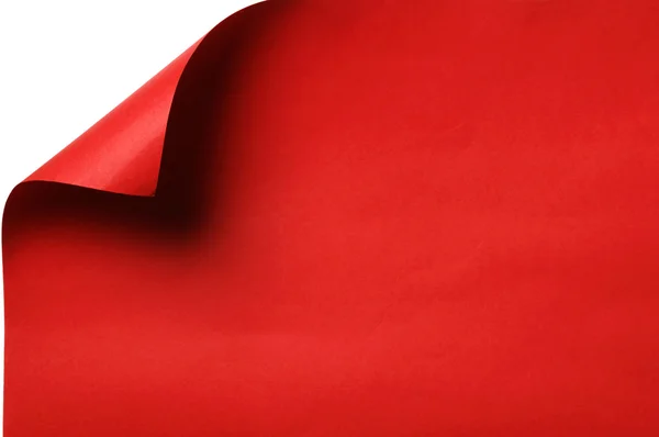 Papel vermelho com canto ondulado Imagem De Stock