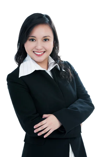 Szczęśliwa młoda bizneswoman — Zdjęcie stockowe