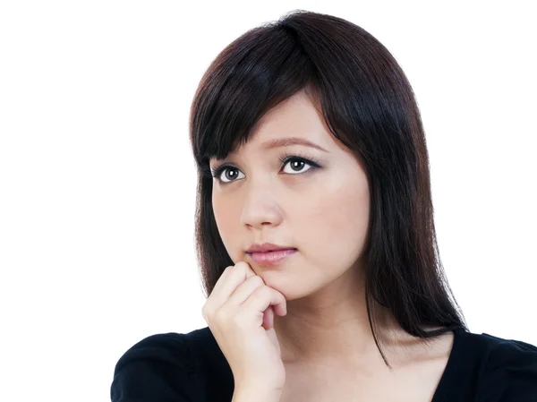 Young Asian Woman Thinking — Stock Photo, Image