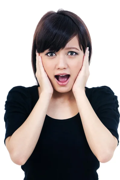 Young Asian Woman looking Surprised — Stock Photo, Image