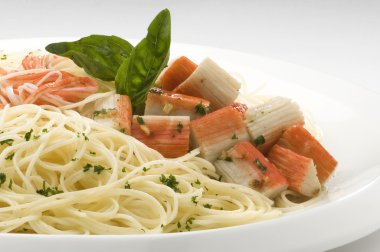 Spaghetti with Asparagus clipart