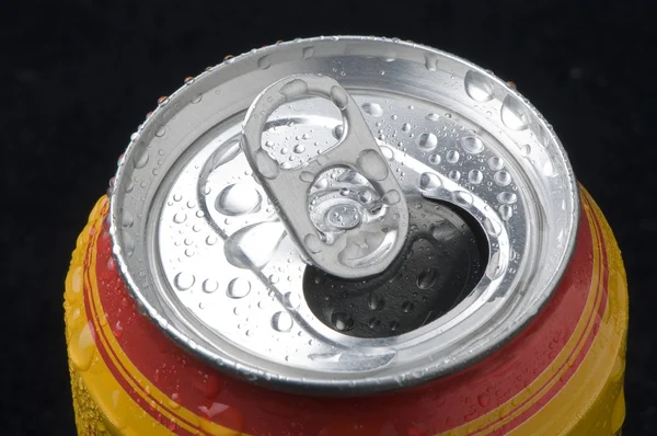 Open beer cans with locking ring — Stock Photo, Image