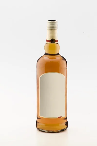 Whiskey bottle labeled isolated