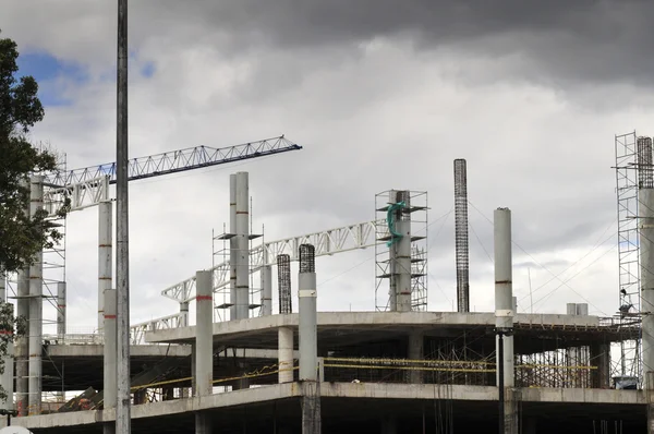 Several housing construction cranes