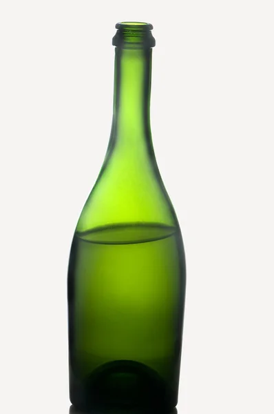 Şampanya-beyaz yeşil şişe — Stok fotoğraf