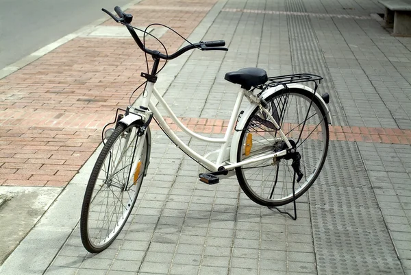 Black and white bicycle bike path — Stock Photo, Image