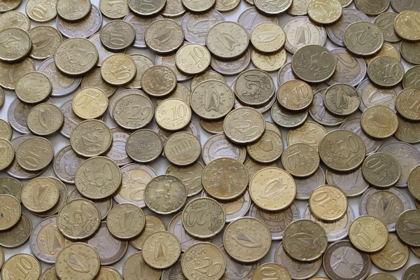 Використовувати монети євро — стокове фото