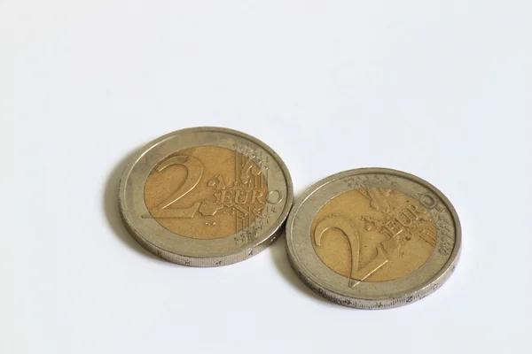 Används 2 euromynt — Stockfoto