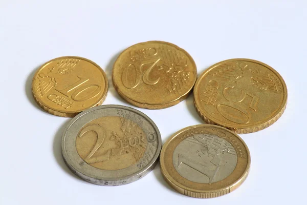 Використовувати монети євро — стокове фото