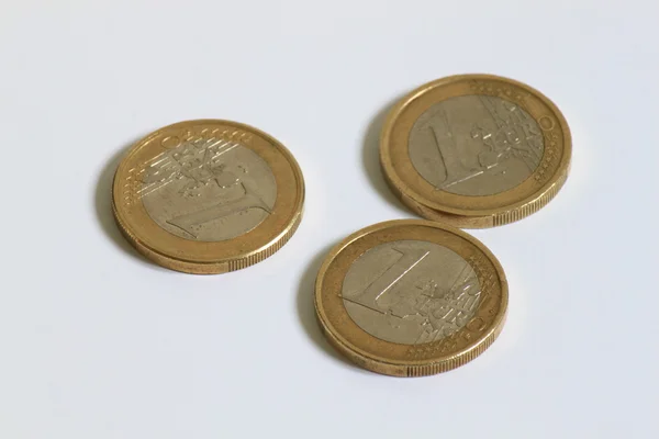 Moedas de 1 euro usadas — Fotografia de Stock